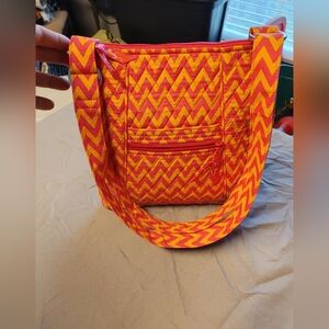 Vera Bradley Pink and Orange Chevron Shoulder Bag